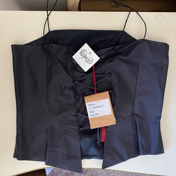 Renato Nucci Black 100% Silk Corset Top - Picture 3 of 7